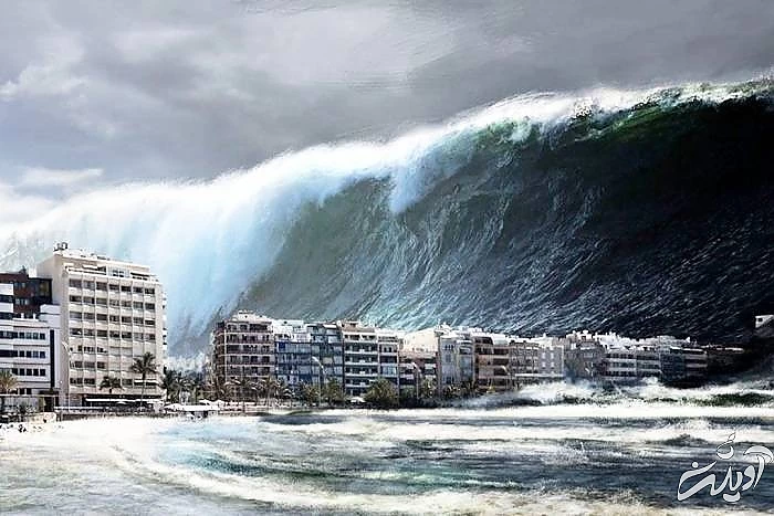 غرق شدن شهرها زیر سونامی شدید سونامی شدید